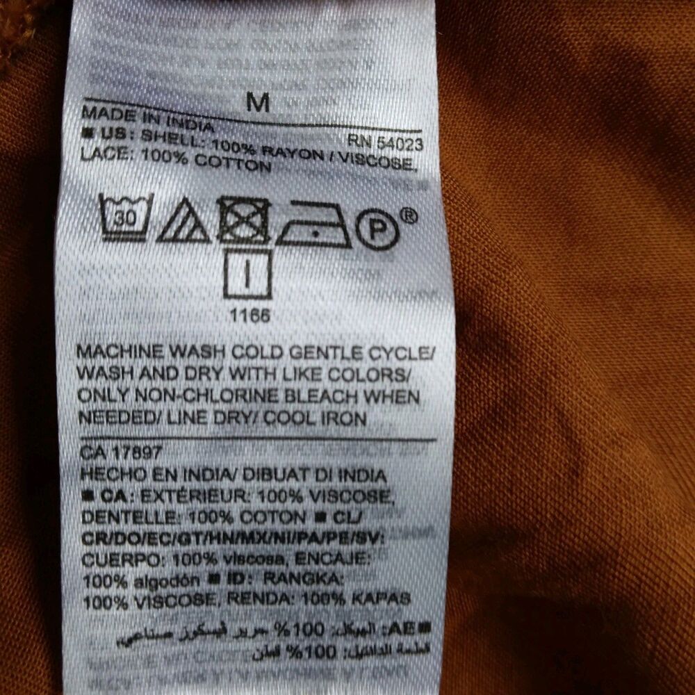 Old Navy Dress Knee Length Terracotta Cottagecore Prairie Boho Crochet Women's M - Picture 6 of 9